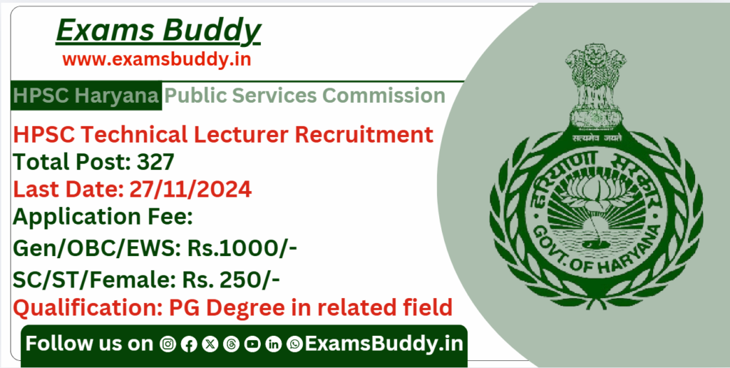 HPSC Technical Lecturer Recruitment 2024 Form Apply Online
